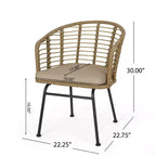 Christopher Knight Home Rogge Outdoor Wicker and Aluminum 7 Piece Expandable Dining Set with Cushion, Light Brown/Matte Black