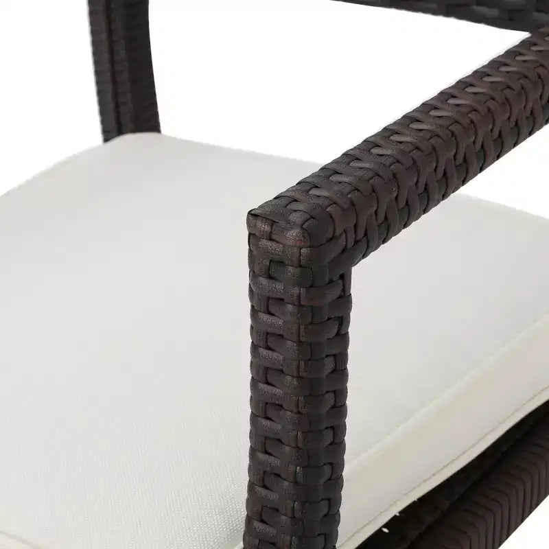 Christopher Knight Home Alani Ensemble de salle à manger 7 pièces en osier et aluminium avec coussins, multicolore/blanc crème