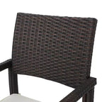 Christopher Knight Home Alani Ensemble de salle à manger 7 pièces en osier et aluminium avec coussins, multicolore/blanc crème