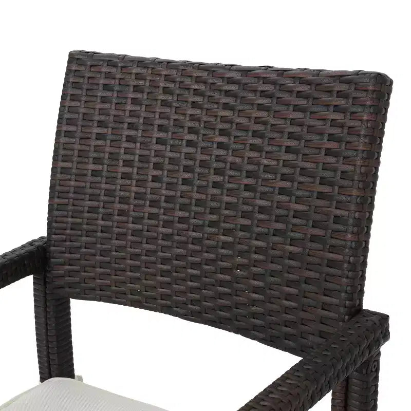 Christopher Knight Home Alani Ensemble de salle à manger 7 pièces en osier et aluminium avec coussins, multicolore/blanc crème