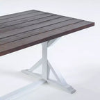 Christopher Knight Home Shalimar Ensemble de salle à manger 7 pièces en bois d'acacia d'extérieur, marron foncé et blanc