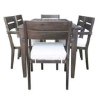Ensemble de salle à manger d'extérieur 7 pièces Whisen - 6 places, table et chaises de jardin en bois d'extérieur, ensembles de meubles de patio résistants aux intempéries