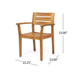 GDFStudio Brigitte Ensemble de salle à manger extérieur 5 pièces en bois d'acacia rustique
