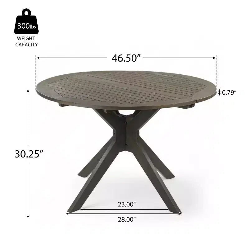 GDFStudio Brigitte Ensemble de salle à manger extérieur 5 pièces en bois d'acacia rustique