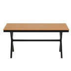 Whisen Contemporary Outdoor Set with PE Rattan Chairs and Plastic Wood Table,Suitable for Gardens and Lawns