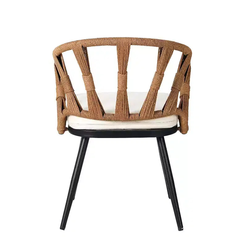 Whisen Contemporary Outdoor Set with PE Rattan Chairs and Plastic Wood Table,Suitable for Gardens and Lawns
