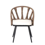 Whisen Contemporary Outdoor Set with PE Rattan Chairs and Plastic Wood Table,Suitable for Gardens and Lawns