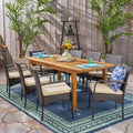 Christopher Knight Home Elmar Outdoor Wood and Wicker 9 Piece Expandable Dining Set