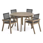 Christopher Knight Home Lockett Outdoor Mesh and Acacia Wood 5 Piece Dining Set