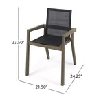 Christopher Knight Home Lockett Outdoor Mesh and Acacia Wood 5 Piece Dining Set