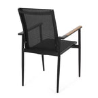 Christopher Knight Home Naop Outdoor 7 Piece Mesh and Aluminum Dining Set, Black