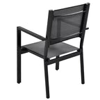 Ensemble table et chaises de salle à manger d'extérieur 7 pièces Whisen en acier résistant aux intempéries, ensemble de salle à manger de patio pour balcon, arrière-cour