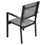 Ensemble table et chaises de salle à manger d'extérieur 7 pièces Whisen en acier résistant aux intempéries, ensemble de salle à manger de patio pour balcon, arrière-cour