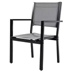 Ensemble table et chaises de salle à manger d'extérieur 7 pièces Whisen en acier résistant aux intempéries, ensemble de salle à manger de patio pour balcon, arrière-cour
