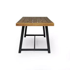 Christopher Knight Home Catalopa Outdoor Acacia Wood and Resin 7 Piece Dining Set, Black/Teak