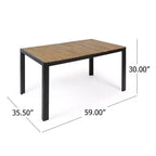 Christopher Knight Home Sere Ensemble de salle à manger d'extérieur 7 pièces en bois d'acacia et osier avec coussins, marron/crème