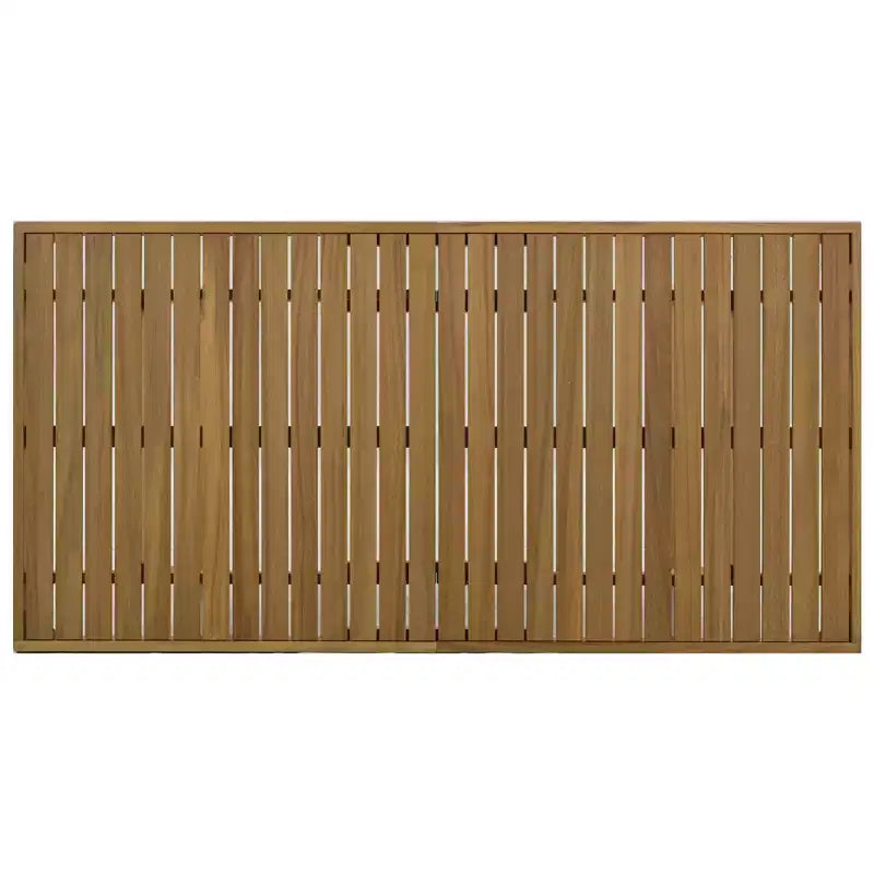 Whisen Multi-person Outdoor Acacia Wood Dining Table and Chair Set, Thick Cushions, Suitable for Balcony, Vourtyard, and Garden