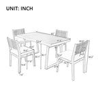 Whisen Multi-person Outdoor Acacia Wood Dining Table and Chair Set, Thick Cushions, Suitable for Balcony, Vourtyard, and Garden