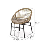GDFStudio Benway Outdoor Wicker and Aluminum 7 Piece Dining Set with Cushion, Light Brown/Black