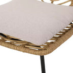Ensemble de salle à manger 7 pièces GDFStudio Beaver en osier et bois d'acacia d'extérieur, marron clair/beige
