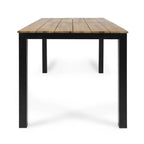 Ensemble de salle à manger 7 pièces GDFStudio Beaver en osier et bois d'acacia d'extérieur, marron clair/beige