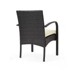 Christopher Knight Home Clayton Ensemble de salle à manger d'extérieur 5 pièces en bois d'acacia et osier avec coussins, Teck/Marron multicouleur