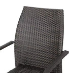 Christopher Knight Home Perault Ensemble de salle à manger d'extérieur 6 pièces en osier et aluminium avec banc, marron/multicolore