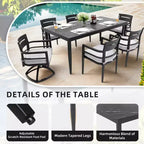 Christopher Knight Home Larry Outdoor 7 Piece Aluminum and Sintered Stone Dining Set with Removable Sunbrella Cushions