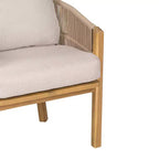 Ensemble de salle à manger d'extérieur 7 pièces en bois d'acacia et corde avec coussins Christopher Knight Home Charles