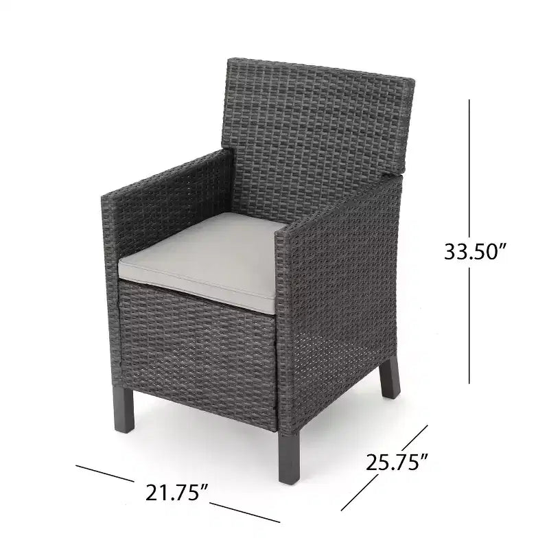 Christopher Knight Home Wes Outdoor Acacia Wood and Wicker 5 Piece Dining Set with Cushion