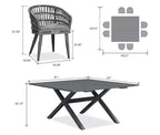 PURPLE LEAF Outdoor Dining Set All-Weather PE Rattan Patio Furniture Set with All Aluminum Frame Table and Chairs Set for Lawn Backyard Deck