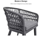 PURPLE LEAF Outdoor Dining Set All-Weather PE Rattan Patio Furniture Set with All Aluminum Frame Table and Chairs Set for Lawn Backyard Deck