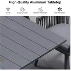 PURPLE LEAF Ensemble de salle à manger de patio avec table de salle à manger extérieure en aluminium et chaises en rotin tressé Ensemble de meubles modernes pour jardin, cour, décoration intérieure