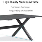 PURPLE LEAF Ensemble de salle à manger de patio avec table de salle à manger extérieure en aluminium et chaises en rotin tressé Ensemble de meubles modernes pour jardin, cour, décoration intérieure