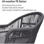 PURPLE LEAF Ensemble de salle à manger de patio avec table de salle à manger extérieure en aluminium et chaises en rotin tressé Ensemble de meubles modernes pour jardin, cour, décoration intérieure