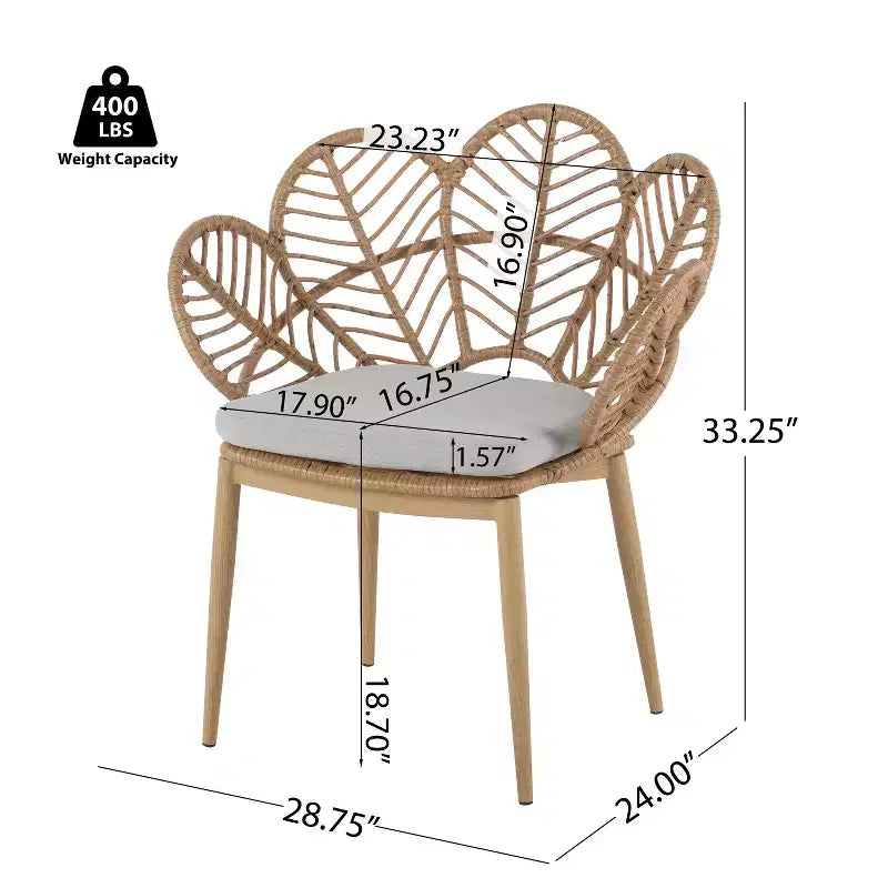 Christopher Knight Home Conrad 7 Piece Outdoor Floral Design Rattan, Metal and Acacia Wood Dining Set
