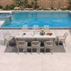 PURPLE LEAF Dining Set Patio Metal Table and Wicker Rattan Chairs for Outside Porch Garden Kitchen Modern Outdoor Furniture Sets