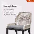 PURPLE LEAF Dining Set Patio Metal Table and Wicker Rattan Chairs for Outside Porch Garden Kitchen Modern Outdoor Furniture Sets