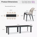PURPLE LEAF Dining Set Patio Metal Table and Wicker Rattan Chairs for Outside Porch Garden Kitchen Modern Outdoor Furniture Sets