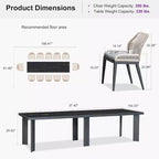 PURPLE LEAF Dining Set Patio Metal Table and Wicker Rattan Chairs for Outside Porch Garden Kitchen Modern Outdoor Furniture Sets