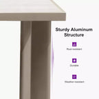 PURPLE LEAF Dining Set Patio Metal Table and Wicker Rattan Chairs for Outside Porch Garden Kitchen Modern Outdoor Furniture Sets