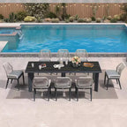 PURPLE LEAF Dining Set Patio Metal Table and Wicker Rattan Chairs for Outside Porch Garden Kitchen Modern Outdoor Furniture Sets