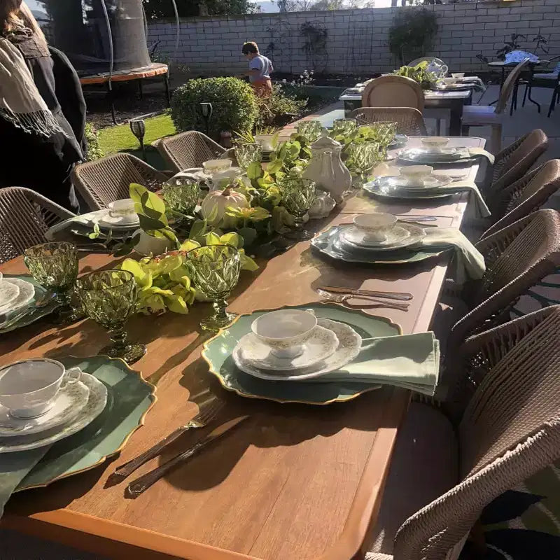 PURPLE LEAF Dining Set Patio Metal Table and Wicker Rattan Chairs for Outside Porch Garden Kitchen Modern Outdoor Furniture Sets