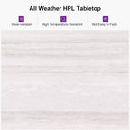 PURPLE LEAF Dining Set Patio Metal Table and Wicker Rattan Chairs for Outside Porch Garden Kitchen Modern Outdoor Furniture Sets