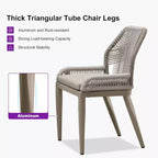 PURPLE LEAF Dining Set Patio Metal Table and Wicker Rattan Chairs for Outside Porch Garden Kitchen Modern Outdoor Furniture Sets
