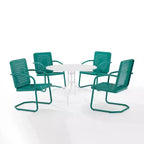 HomeStock Bates 5Pc Outdoor Metal Dining Set with Dining Table & 4 Armchairs