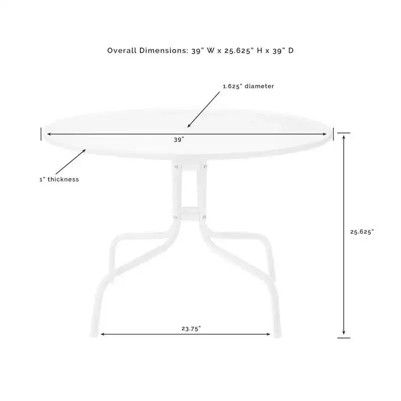 HomeStock Bates 5Pc Outdoor Metal Dining Set with Dining Table & 4 Armchairs