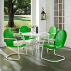 HomeStock Griffith 5Pc Outdoor Metal Dining Set - Table & 4 Chairs