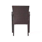 Ensemble de salle à manger d'extérieur 7 pièces en osier avec coussin Christopher Knight Home Thompson