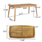 Christopher Knight Home Botsford, ensemble de salle à manger d'extérieur 7 pièces en bois d'acacia et osier, teck/moka mélangé